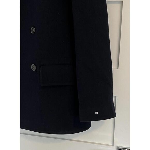 Tommy Hilfiger $299 Double Breasted Wool Blend Peacoat Navy Blue Size XL - Picture 5 of 7
